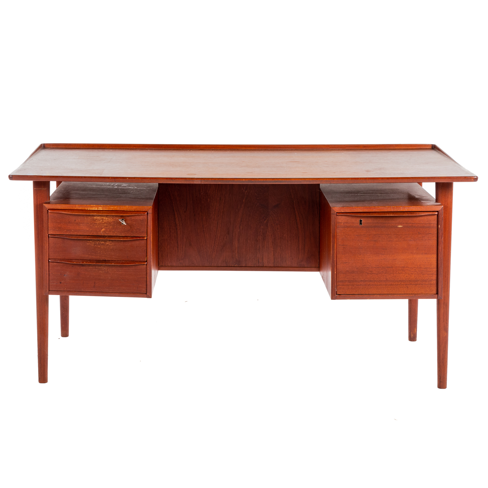 Appraisal: PETER LOVIG NIELSEN TEAK FLOATING DESK FOR DANSK Danish mid-century