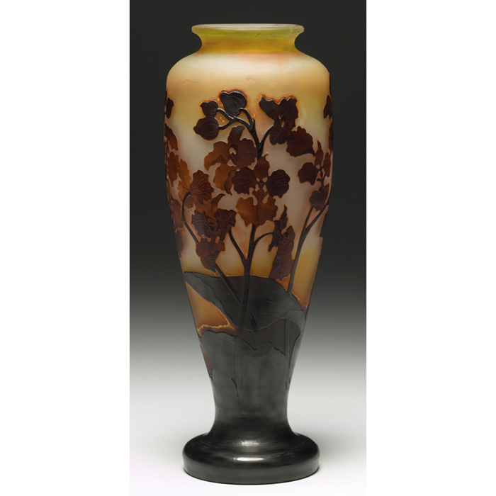 Appraisal: Fine Galle vase footed form with a detailed cameo design