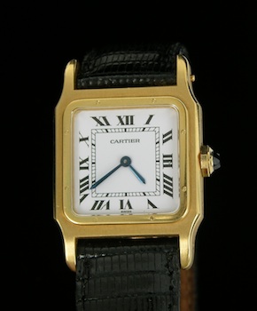 Appraisal: A Cartier k Gold Santos Watch k brushed and polished