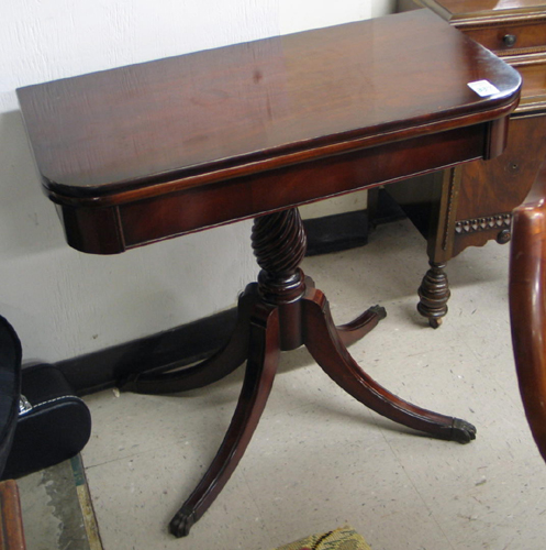 Appraisal: FEDERAL STYLE MAHOGANY GAME TABLE Brandt Furniture Co American mid