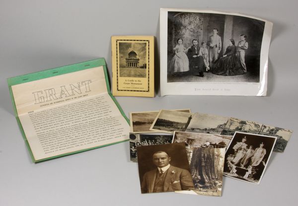 Appraisal: Group of Grant family photos postcards and document titled 'Historical