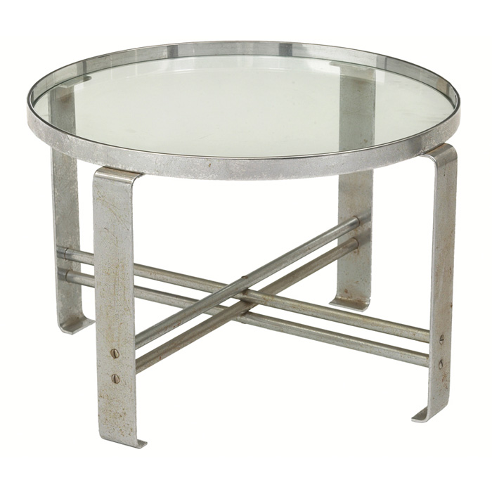 Appraisal: Wolfgang Hoffman coffee table by Howell s chromed steel base