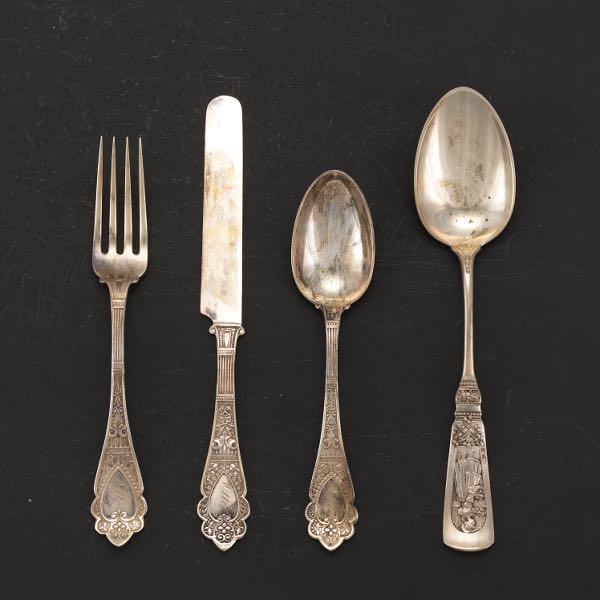 Appraisal: BABY FLATWARE SET BY WOOD AND HUGHES In presentation box