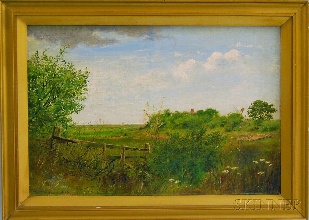 Appraisal: Miller Smith British fl - Seaside Meadow with Grazing Flock