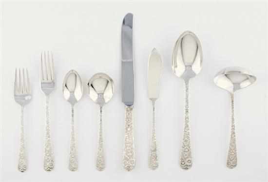 Appraisal: International sterling flatware circa Radiant Rose pattern comprising hollow handle