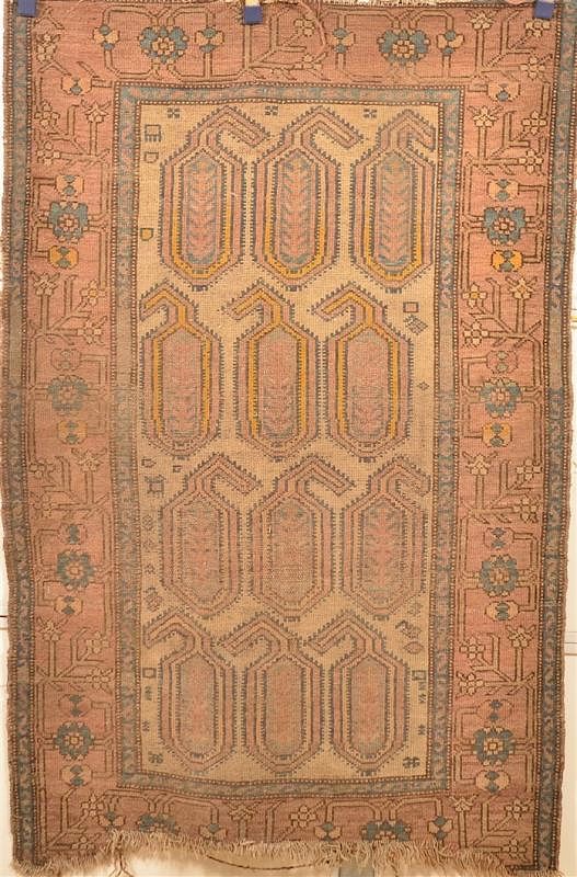 Appraisal: Geometric and Floral Pattern Oriental Area Rug Geometric and Floral