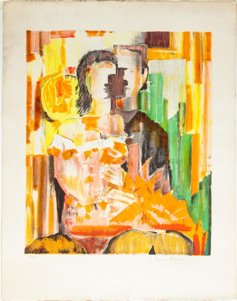 Appraisal: Herv Masson - Untitled Lithograph in colors on wove paper