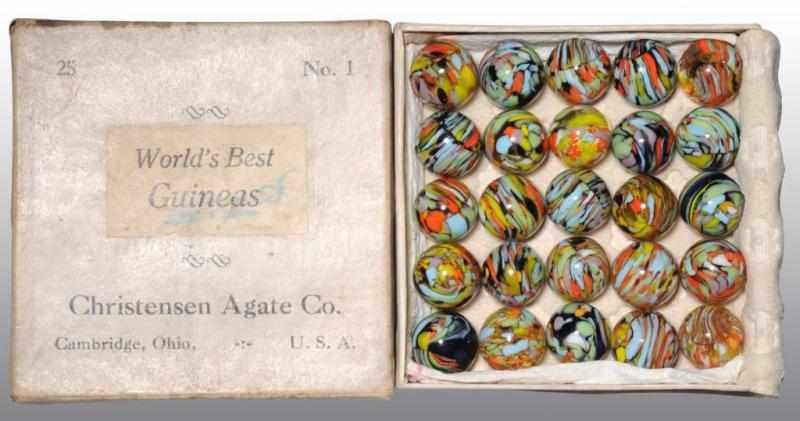 Appraisal: Original Box of World's Best Guineas Marbles Description This box