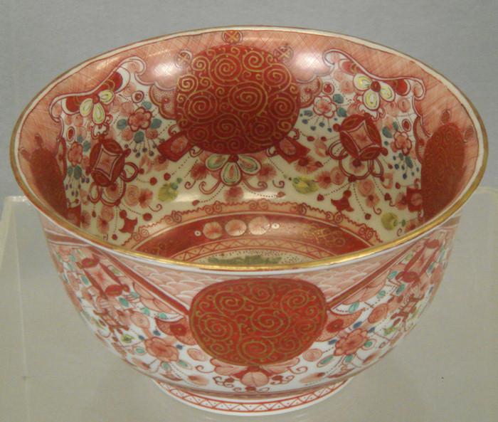 Appraisal: Kutani porcelain bowl profusely decorated inside and out h x