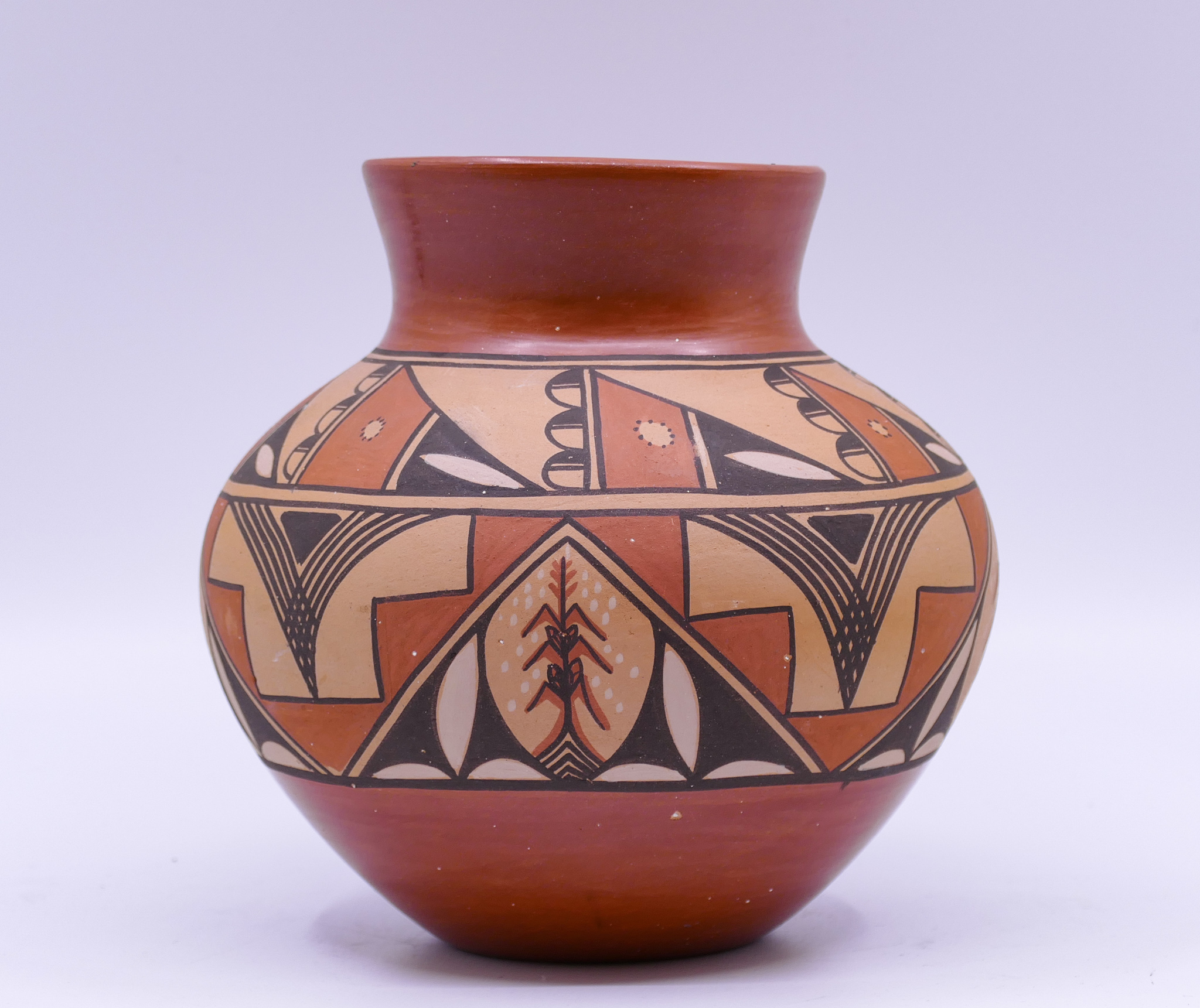 Appraisal: Ponca Fargua Jemez Polychrome Pottery Vase- '' with slight rim