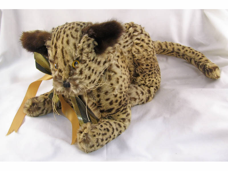 Appraisal: Ocelot Fur Stuffed Animal Handmade ocelot fur animal with mink