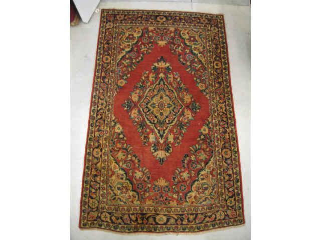 Appraisal: Mahal Persian Handmade Rug fine florals red field ' x