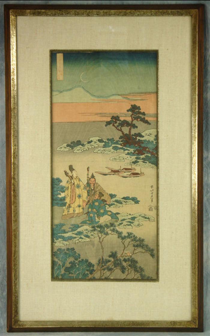 Appraisal: Katsushika Hokusai - woodblock print inscibed in pencil verso Jooru-no-Otodo