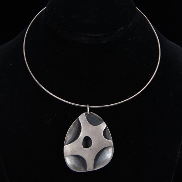 Appraisal: Henry Steig American Modernist Sterling Silver Abstract layered Pendant Necklace