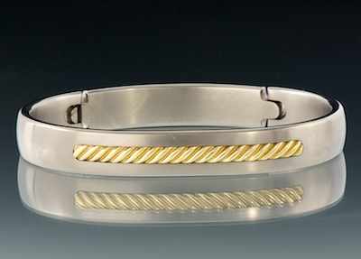 Appraisal: A David Yurman Titanium and Gold Bangle Bracelet Titanium mm