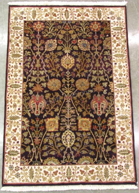 Appraisal: Handmade Oriental Area Rug Khorassan Tree of Life design brown