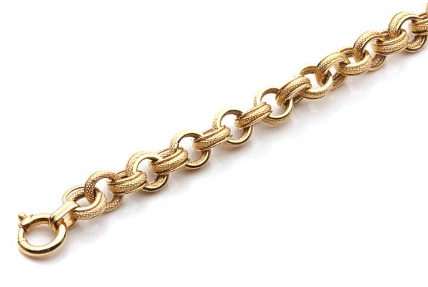 Appraisal: A k gold link bracelet g length in