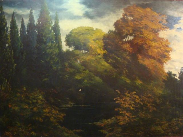 Appraisal: GOODWIN H Tonalist O C Autumn Landscape Signed lower left