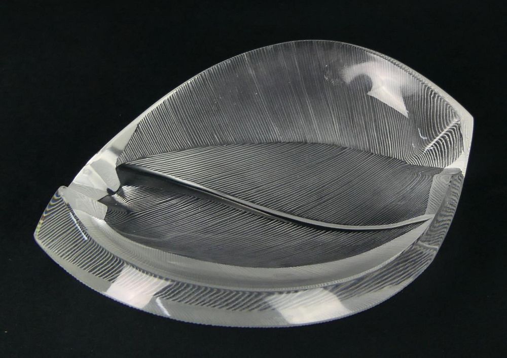 Appraisal: SIGNED LALIQUE PHILLIPINES CRYSTAL TRAY Measures across and has long