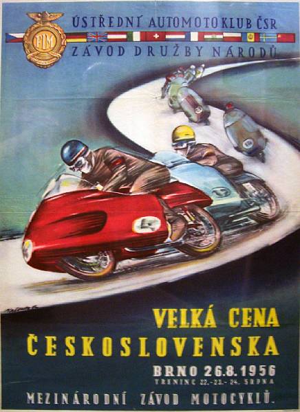 Appraisal: A Federation of International Motorcyclists Czech Grand Prix racing poster