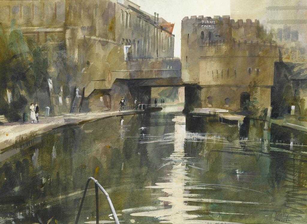 Appraisal: LESLIE WORTH PRWS - THE REGENT'S CANAL CAMDEN signed watercolour