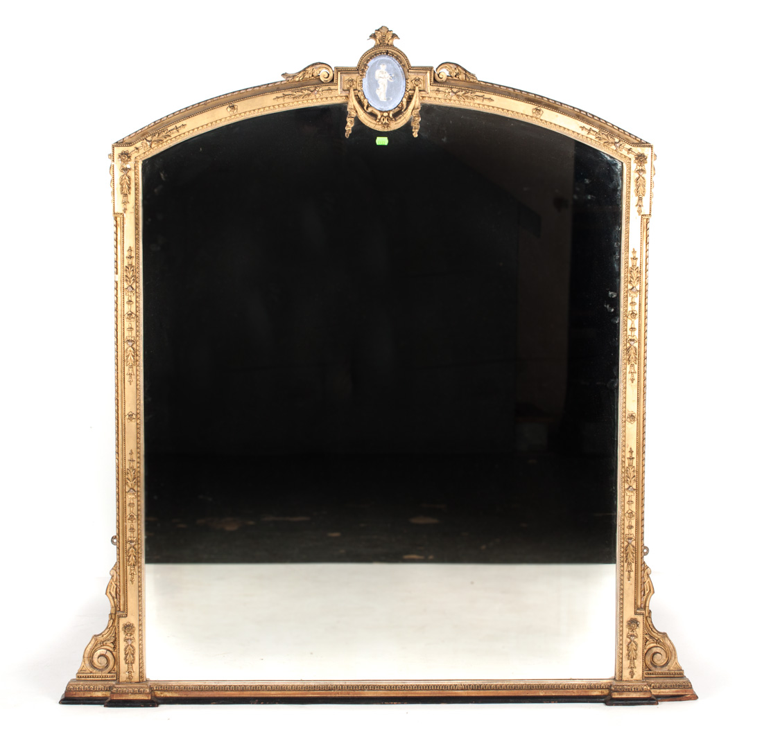 Appraisal: Victorian Louis XVI style giltwood mirror late th century with