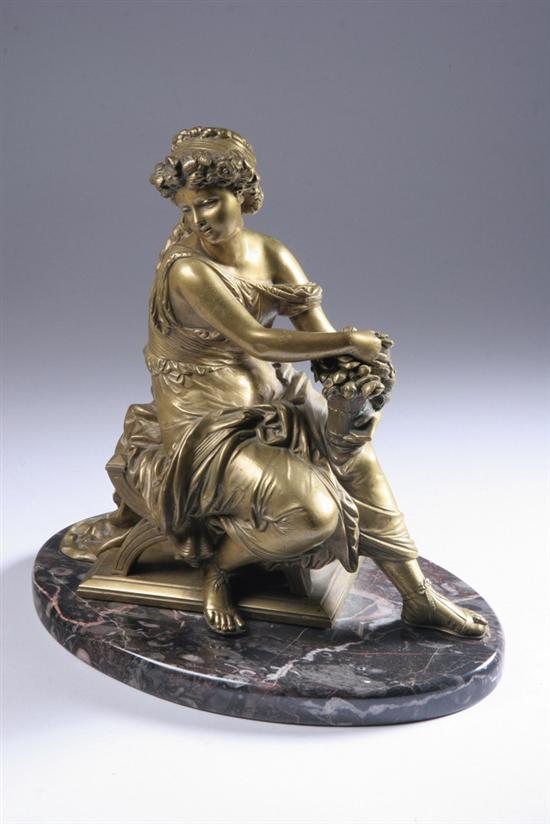 Appraisal: GILT BRONZE FIGURE OF A CLASSICAL MAIDEN late th-early th