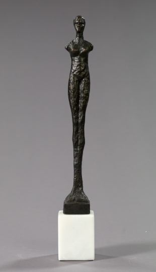 Appraisal: Follower of Alberto Giacometti Italian - Standing Woman dark-patinated bronze