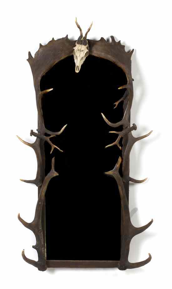 Appraisal: A Game Antler Mounted Mirror having various antlers including moose