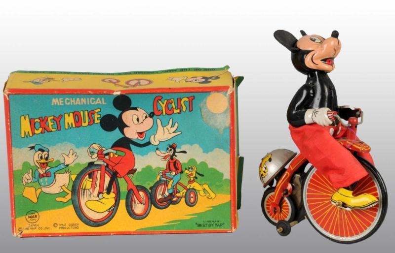 Appraisal: Walt Linemar Mickey Mouse Cyclist Toy in Orig Box Description