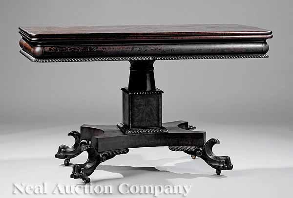 Appraisal: An American Classical Carved Santo Dominguan Mahogany Table c Philadelphia