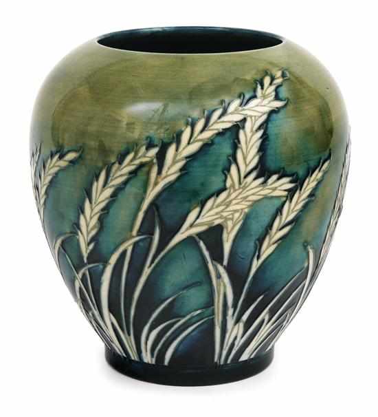 Appraisal: A Moorcroft Waving Corn pattern vase Circa The ovoid form