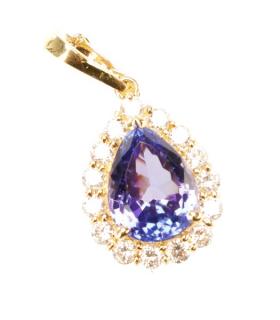 Appraisal: k Yellow Gold Tanzanite Diamond Pendant An k yellow gold