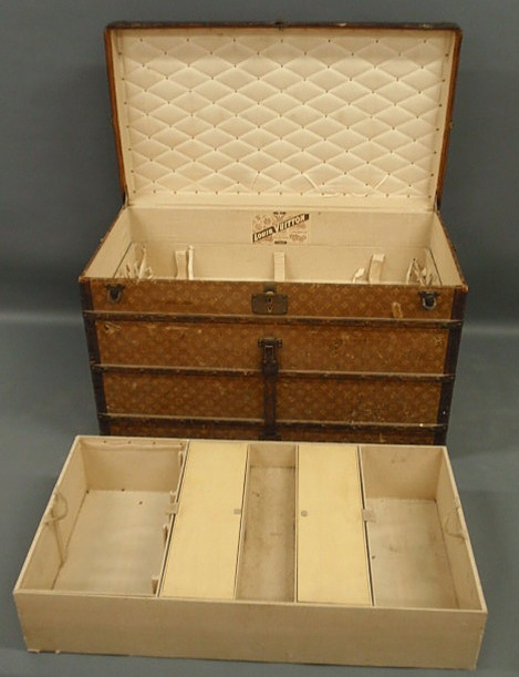 Appraisal: Louis Vuitton steamer trunk c used by Bertha Lippincott Coles