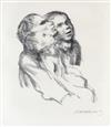 Appraisal: K THE KOLLWITZ Zuh rende Lithograph on copperplate paper x