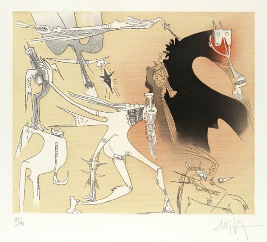 Appraisal: WIFREDO LAM Sans Titre Complete set of color aquatints with