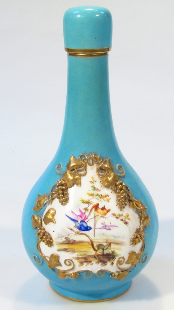 Appraisal: A thC Continental porcelain bottle vase with stopper the bulbous