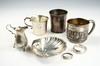 Appraisal: STERLING LOT - Seven piece lot consists of a mug