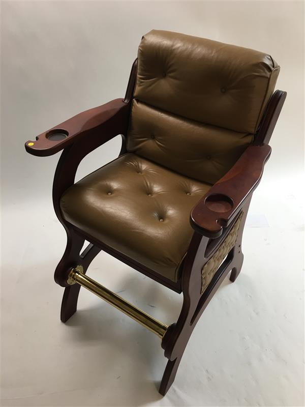 Appraisal: Used Mikhail Darafeev billiard chair One brown leather billiard chair