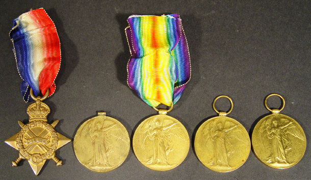 Appraisal: Four World War I Victory Medals and a - Star