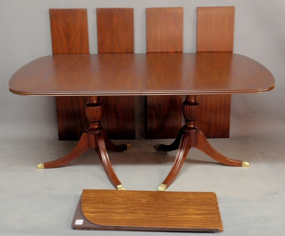 Appraisal: Henkel-Harris dining table solid mahogany crafted by Virginia Galleries four