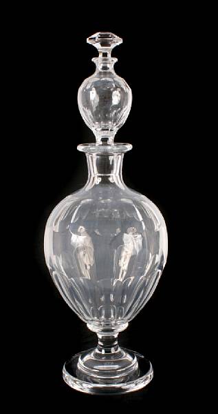 Appraisal: A Baccarat crystal apothecary jar en suite with the previous