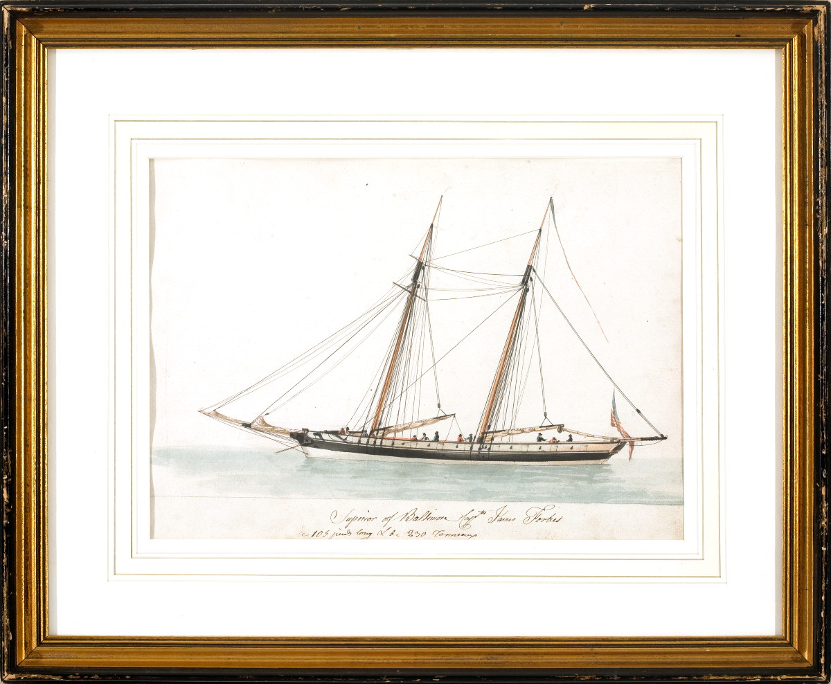 Appraisal: ANTOINE ROUX FRENCH - THE SCHOONER SUPERIOR OF BALTIMORE CAPT