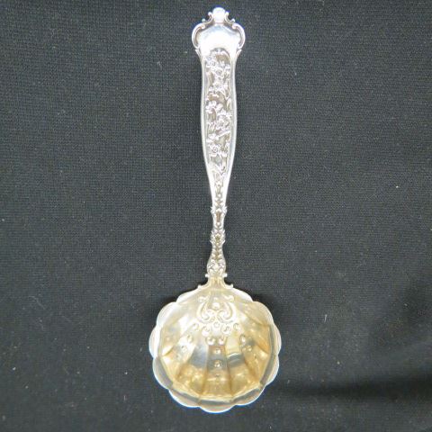 Appraisal: Whiting Dresden Sterling Silver Gravy Ladle elaborate gold wash bowl