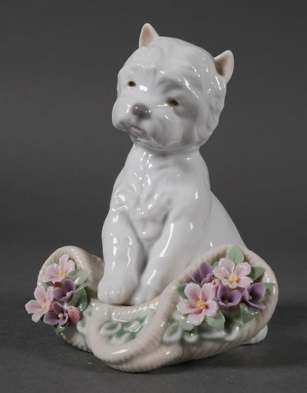 Appraisal: Porcelain Lladro figurine Playful Character Dog Approx tall No box