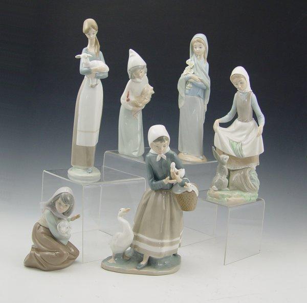 Appraisal: COLLECTION OF LLADRO FIGURINES To include ''Rabbits Food'' retired ''