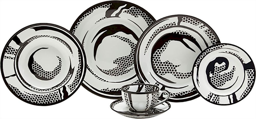 Appraisal: Roy LICHTENSTEIN Ceramic Dinnerware set of Ceramic edition glazed ceramics