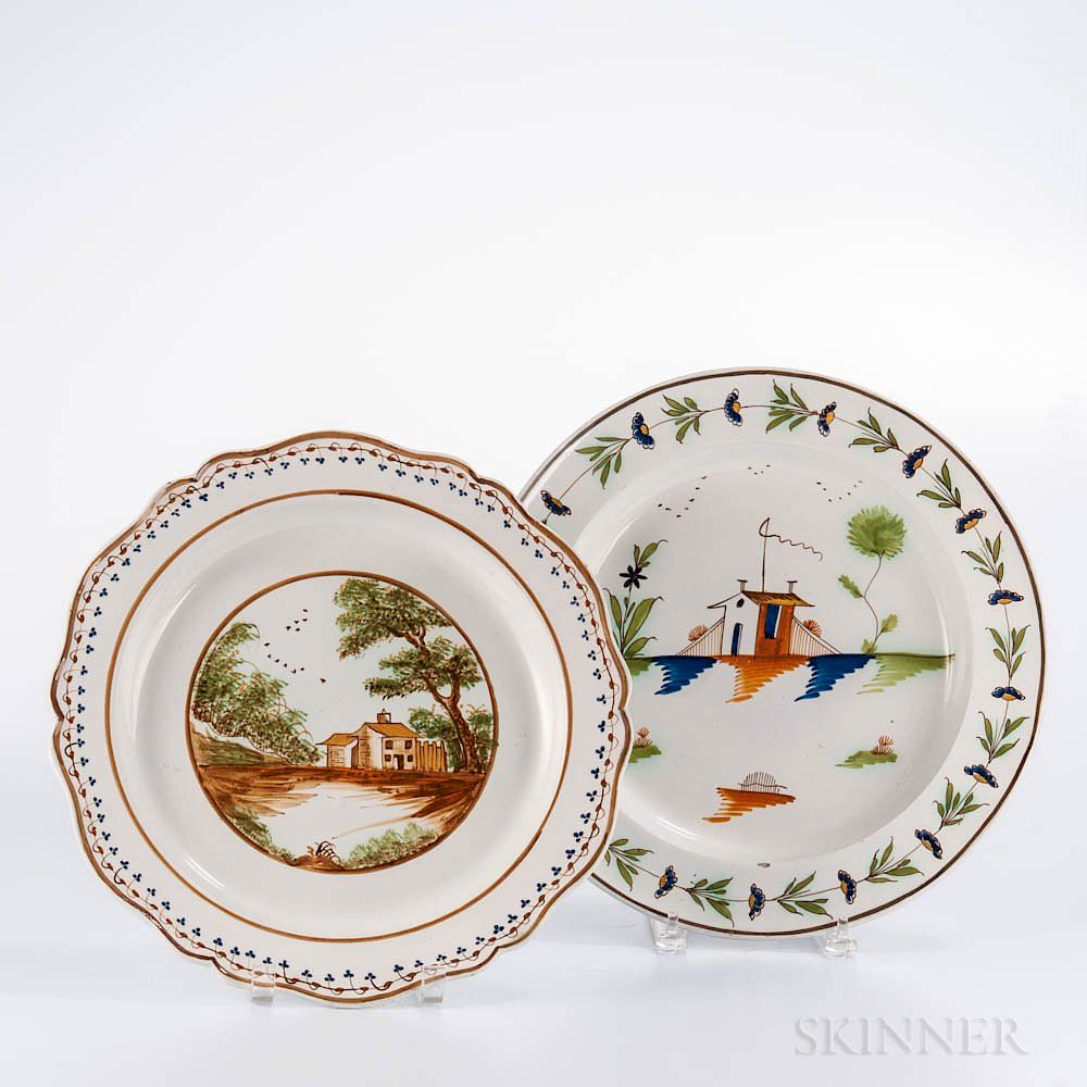 Appraisal: Two Staffordshire Pearlware Dishes Two Staffordshire Pearlware Dishes England early