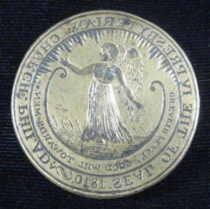 Appraisal: Brass IV Presbyterian Church of Philadelphia seal pennsylvania circa Depicting