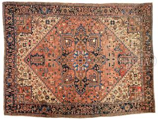 Appraisal: HERIZ CARPET Northwest Persia The central arabesque medallion in a